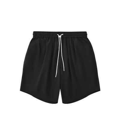New Arrival Loose Double Pleated Drawstring Solid Color Shorts 15