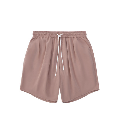 New Arrival Loose Double Pleated Drawstring Solid Color Shorts 15