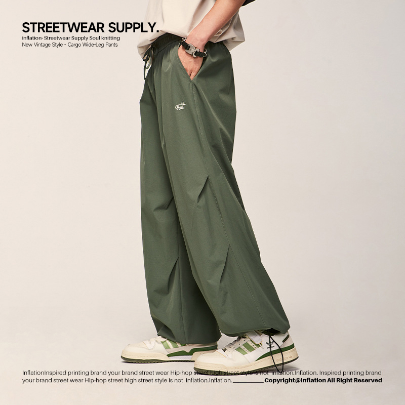 New brand trendy street loose straight men's trousers 13