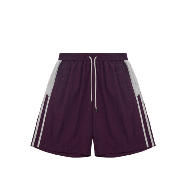 Sports Color Contrast Bar Wide Leg Pants Straight Casual Pants 6