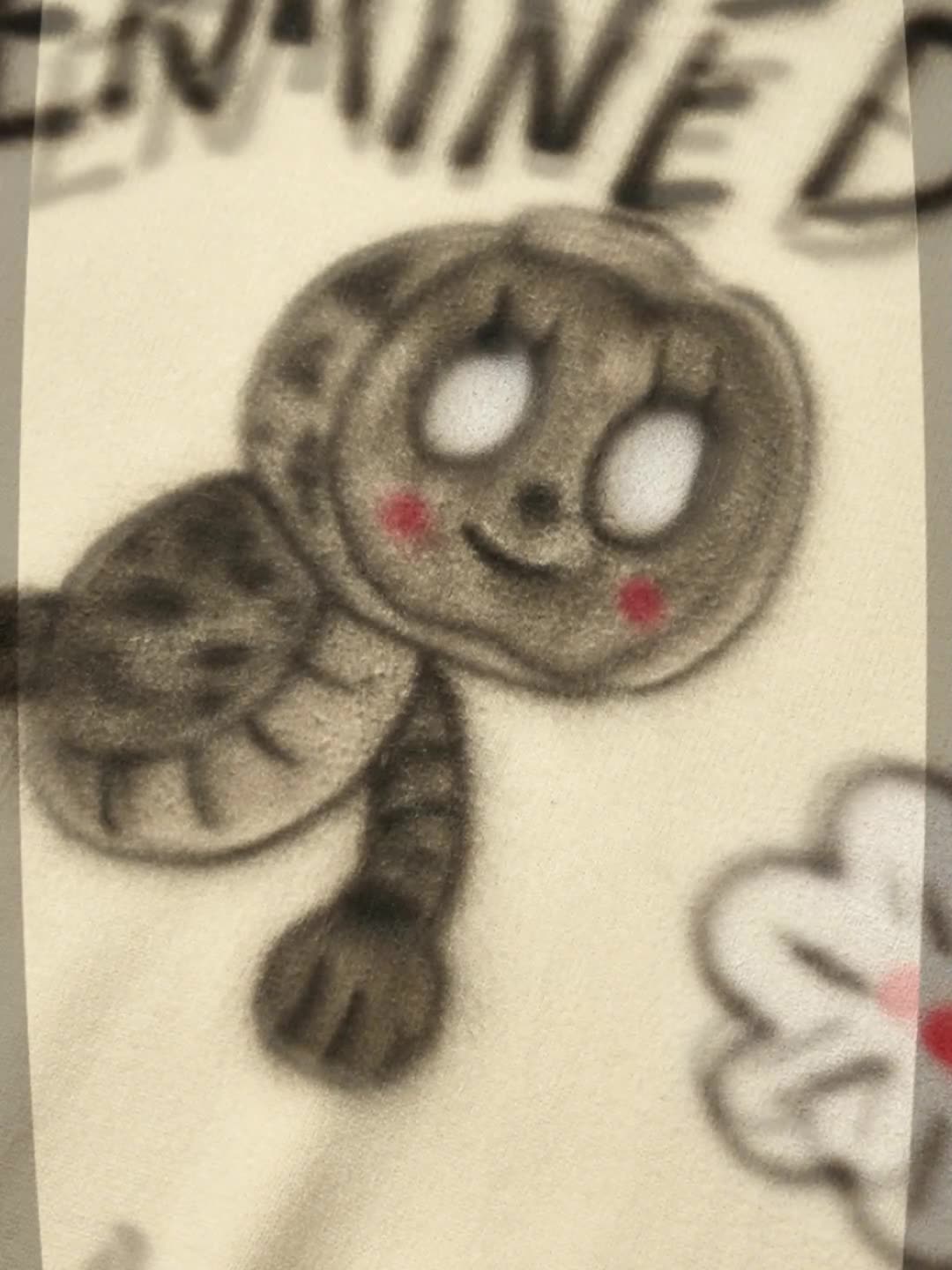 Cartoon caterpillar spray-painted trendy sweater 240919