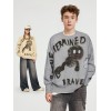 Cartoon caterpillar spray-painted trendy sweater 240919