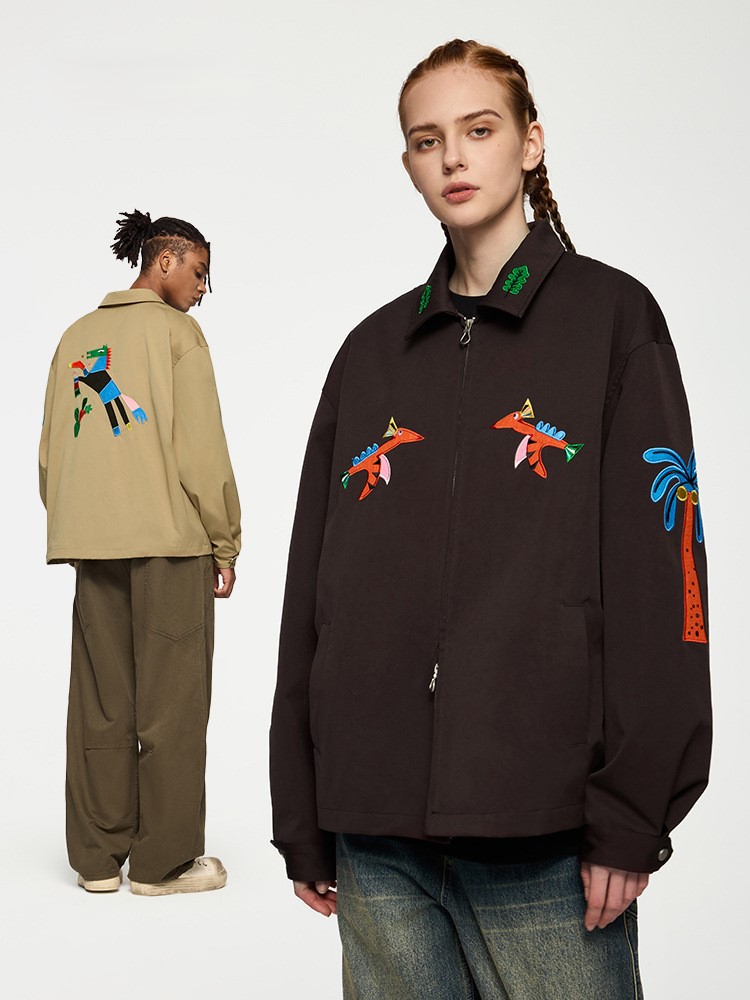 Fun embroidered short lapel jacket 240922