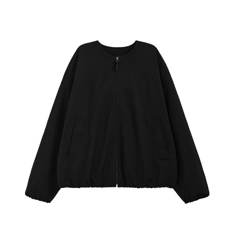 Vintage casual collarless cardigan jacket 240920