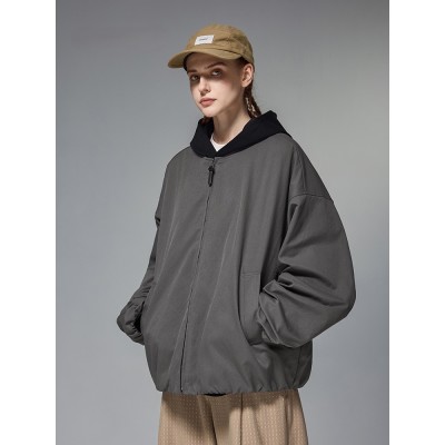 Vintage casual collarless cardigan jacket 240920